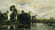 Charles Francois Daubigny The Edge of the Pond oil painting artist